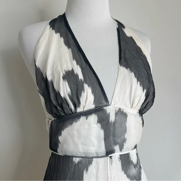 Tommy Hilfiger Special Edition 100% Silk Ikat Print Keyhole Back Midi Dress - Picture 6 of 17